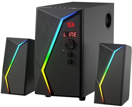 Redragon GS520-PRO 2.1-Kanal-Gaming-Lautsprecher, Dynamic RGB w/EQ Mode, BT/FM/USB/SD/AUX, Schwarz