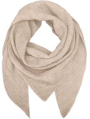 TMK Weiches und leichtes Unisex-Dreieckstuch aus 100% Baumwolle cod.9485 (Vintage, Beige)