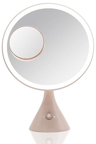 Beautifect Glow Nude - Vanity Mirror with Lights & Magnifying Mirror - 3 Colour Environments & Advanced CRI 95+ Tech for Daily Makeup & Skincare