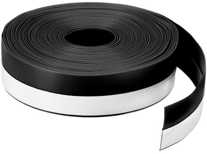 QUARKZMAN Silicone Sigillo Striscia 25mm Striscia Tenuta Silicone per Porta Bozza Tappo Adesivo Nastro Finestra Casa Doccia Vetro Spazi Lunghezza 8m Nero