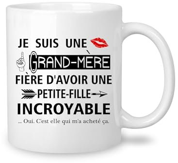 Yufansd Tasse à Café - Cadeau Drôle pour Grand-mère - Mug Céramique 350 ml pour Mamie Fête des Mères Noël