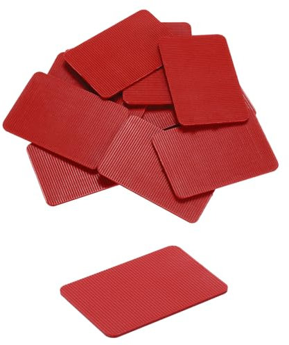 QUARKZMAN 20 Pezzi Spessori in Plastica 60 x 40 x 2 mm Distanziatori Piastrelle Squadrette Angolari Blocco Sottotetto Cunei Mobili Pannelli Plastica Esterno Rigida, Rosso