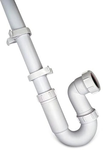 CranPlas Sifone per lavatrice da 40 mm, per lavastoviglie, dadi a compressione facili da impugnare, presa universale per tubi in plastica, rame e piombo, testato a prova di perdite e calore