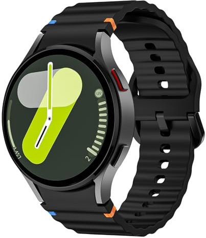 HUZU Correa Compatible con Samsung Galaxy Watch 7/7 LTE/4/4 Classic 40MM 44MM, 20MM Silicona Correas de Repuesto Deportiva Correa Compatible con Samsung Galaxy Watch 6/6 Classic 43MM 47MM/Watch 5