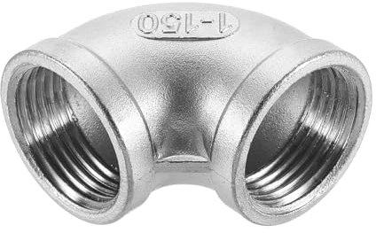 sourcing map 1 Pz 1 pollice PT Femmina 90 Gradi Gomito In Acciaio Inox Acqua Raccordi Tubo Dell'aria Tubo In PVC Cast