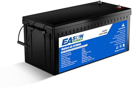 POWLAND Batteria LiFePO4 24V 100Ah con Oltre 6000 Cicli di Profondità, Batteria Litio 24V e di Protezione BMS e Schermo LED, Perfetta per Marine, Pannello Fotovoltaico, Casa (24V 100Ah)