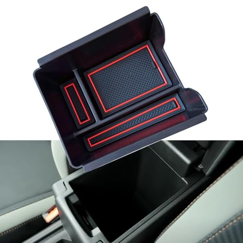 Z.MYUKI Duster 3 Centre Console Storage Compartment for Dacia Duster 3 2024-2025 2026 Accessories Armrest Storage Box Organiser (without Handbrake, Red)