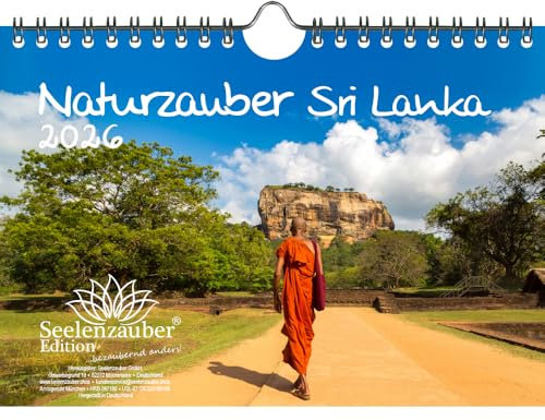 Naturzauber Sri Lanka DIN A5 Kalender für 2026 Landschaft Natur Land Urlaub Strand - Seelenzauber