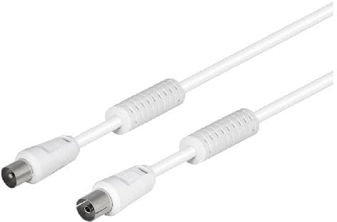 VoltShine Weiße Antenne, 9,5 mm, 1,5 m, optimierter Anschluss zur Signalverbesserung; ideal für Radio- und TV-Empfang.