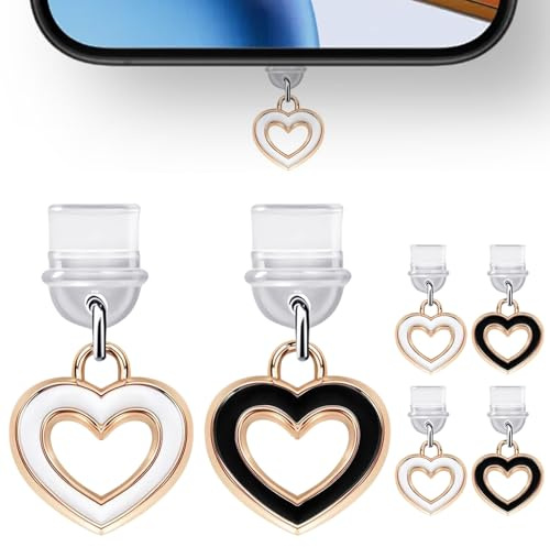 CYUXING 6Pcs Love Dust Plugs for Men, Phone Charms Exquisite Phone Dust Plug Charm Decorations Accessories Suitable for Protecting Headphones, Mobile Phones and Tablets