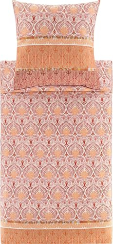 BASSETTI Nairobi Bettwäsche + 1 Kissenhülle aus 100% Baumwollsatin in der Farbe ROT R1, Maße: 200x200 + 1 K 80x80 cm - 9332139
