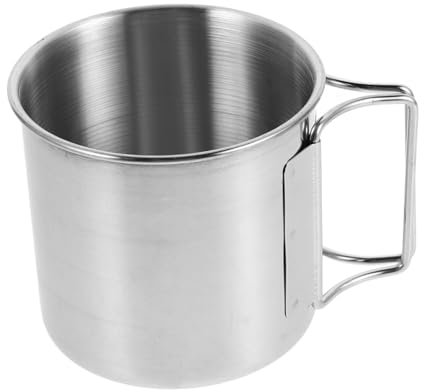 HEMOTON Tasse à Café De Voyage Pliable, Isolée Sous Vide, Pour Camping, Randonnée, Avec Poignée Ergonomique, En Acier Inoxydable