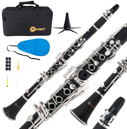 Eavnbaek Bb Nickel-plated 17 Keys Clarinet for Student Beginners Black