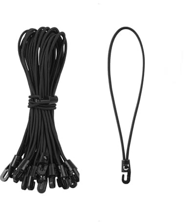 40 Pcs Tendeurs Elastique avec Crochets, 15 cm Tendeurs élastiques avec Crochets Courts Résistants aux UV Noirs pour Fixer bâches, Meubles, couvercles de poubelles de Jardin