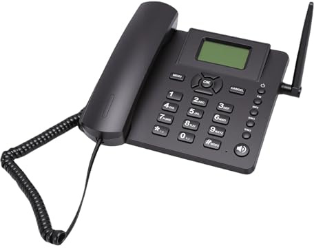 Tonysa Téléphone de Bureau GSM avec Deux Cartes SIM, Téléphone Fixe sans Fil, 1200 MAh et Radio FM, de Secours sans Fil pour Zones Rurales, Ferme, Bureau, Utilisation