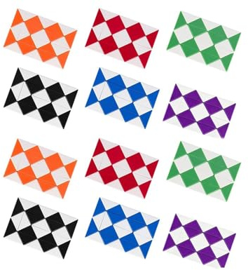 12 Stücke Kleine Magic Snake, Drehen Sie Schlangenpuzzle Magische 3D Puzzle Magic Snake Cube Schlange Gastgeschenke Kindertagsgeschenke Spielzeug Blöcke Magische Schlange Für Kinder Junge und Mädchen