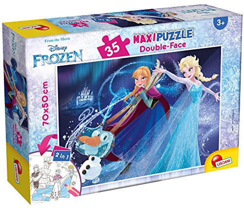 Lisciani 66711 Puzzle 2 in 1 doppelseitig Supermaxi 35 Stück Frozen Die Eiskönigin - Disney