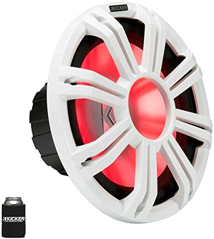 KICKER KMF124 12 Marine Subwoofer with LED White Grill 4 Ohm for Free Air Applications