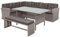 Beliani Stilvolles Gartenmöbelset Ecksofa Tisch Bank Rattan grau Viterbro