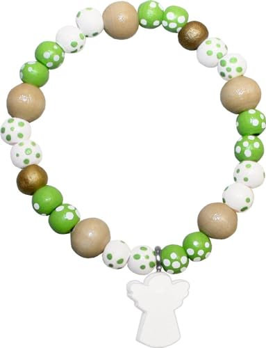 Armband - Schutz und Segen: Holzperlenarmband mit Schutzengelchen