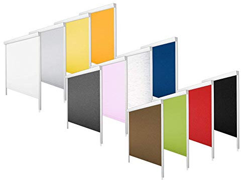 Verdunklungsrollo mit Kassette und seitlichen Leisten 100% Black Out Thermorollo - MEGA Auswahl - 18 Größen - 12 Farben, ohne Bohren (blau, 90x200 cm)