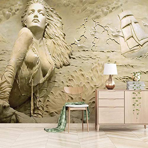 Papier Peint 3d Intissé Femme en relief Photo Mural Moderne Décoration Murale Poster Tableaux Muraux Salon Chambre Bureau Couloir Décoration Peinture Murale,200x140 cm