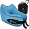 SNUGL Nackenkissen Memory Foam Waschbar & Verstellbar | Kuscheliges Nacken Reisekissen Für Flugzeug, Auto & Unterwegs | Reise-Kissen Nackenhörnchen, Neck Travel Pillow (Hellblau, Kindergröße)