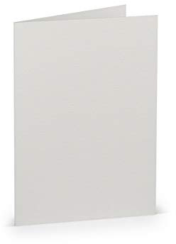 PAPERADO 100 Faltkarten DIN A6 - Eisgrau gerippt Hell-Grau - 10,5 x 14,8 cm - 220 g/m² - Doppelkarte Klappkarte Einladungskarte