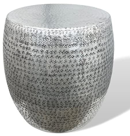 aubaho Tisch Beistelltisch Gartentisch Dekoration gehämmertes Aluminium Antik-Stil 41cm