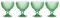 Villeroy & Boch Sektschalen Boston Coloured, 4er Set, Green, 398 ml, Farbige Dessertschalen mit Facettenmuster, Kristallglas, Spülmaschinengeeignet