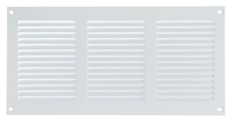 Steinberg14 Griglia di Ventilazione Rettangolare 300x150 mm - Griglie di Aerazione in Metallo Bianco - Serranda di Scarico dell'aria con Zanzariera - Copri Bocchetta Interna a Parete e a Soffitto
