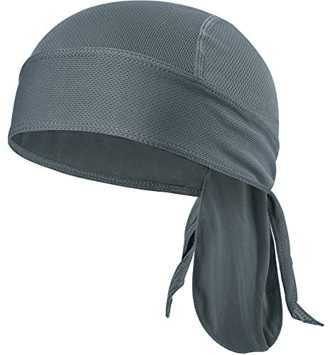 VIAUMBR Bandana Cap Unterm Radhelm Sommer Kopftücher Fahrrad Mütze Kopftuch Piraten Tücher Luftiger Stoff Für Schwimmen Joggen Laufen Wandern Berggehen Radfahren und Motorrad (Grau)