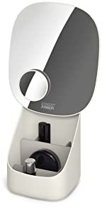 Joseph Joseph Viva Pedestal Mirror and Makeup Organiser with removal divider - Shell, 24