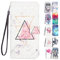 Leder Hülle für iPhone 7 8 SE 2020 6S 6 Tasche mit Kartenfach Muster Gitzer Schutzhülle Handyhülle Flip Case Klapphülle - Marmor Dreieck