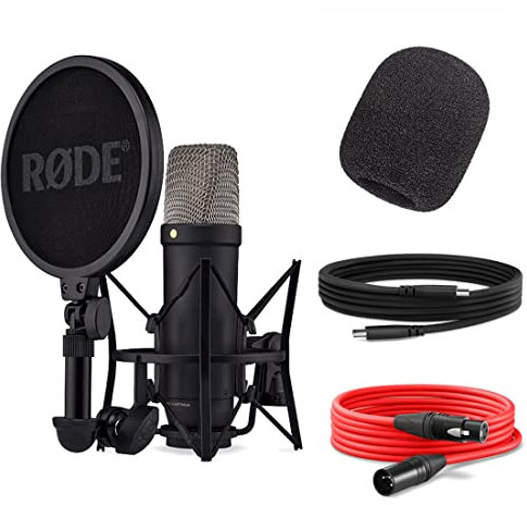 Rode NT1 5th Generation XLR USB Studio-Mikrofon Schwarz + keepdrum WS2 Popfilter