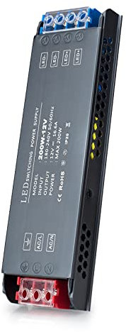 240V to 12V Transformer, BRIMETI LED Driver 12V 200W LED Transformer AC 240V to DC 12 Volt 16,64A Ultra Slim Power Supply Constant Low Voltage Switching, Adapter for Strip Light Cabinet Lights