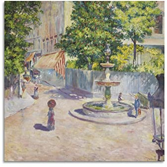 JAHER Gustave Caillebotte Gemälde – (Saint-Georges Square) Poster Wandkunst Scrollen Leinwand Malerei Bild Wohnzimmer Dekor Zuhause 70 x 70 cm