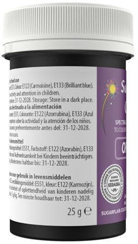 Sugarflair Spectral Orchid Food Colouring Paste, Highly Concentrated for Use with Sugar Pastes, Buttercream, Royal Icing or Cake Mix, Vibrant Colour Dye - 25g (Pack of 5)