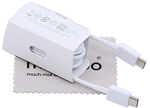 USB-C Ladekabel 25W 1m für Samsung Galaxy A14 4G A14 5G mit mungoo Tuch | USB-C, 25W, 1m, Weiß, für Galaxy A14 4G/A14 5G/A24 4G/A34/A54, Ersatz für EP-DN980BWE, mit mungoo Tuch