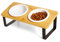 PETLINUS Gamelles surélevées en céramique pour Chat, gamelles ergonomiques avec support, gamelles inclinées pour Petits Chiens, Chiots et Chats. Petit Bol d'eau pour Chiens ou Chats. Céramique et Boi