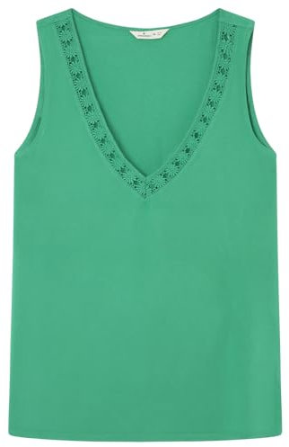 SPRINGFILED, Mujer, Camiseta Escote Pico Lace, Green, M