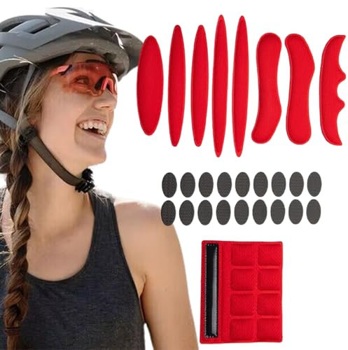 KARELLS Helmpolster,Helm Polster-Schaumstoff-Kit,Helmpolster Schaumstoff,fahrradhelm Polster,Helm Unterlage,Schwamm Helmpolster,Ersatz Fahrrad Helm Polster,Universale Schaumstoff-Pads,Rot