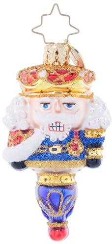 Christopher Radko Handgefertigter europäischer Glas-Weihnachtsbaum, dekorativer Ornament, königlicher Nussknacker-Edelstein