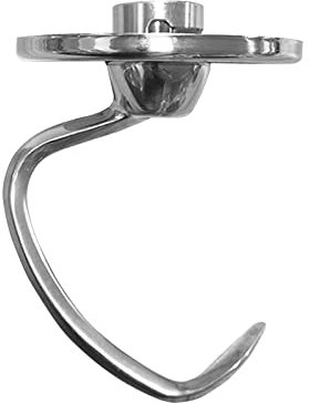 Kitchen-Aid Gancho Amasar de Acero Inoxidable para 4.5/5QT, K45D Gancho Amasar, ganchos agitador, piezas de repuesto para batidores de pie, Apto para lavavajillas