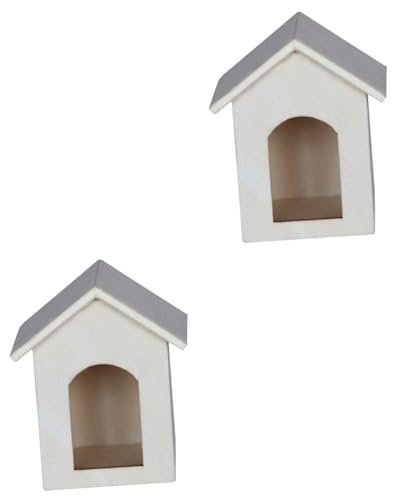 TOYANDONA 2stücke Miniaturhaus Modell Aus Holz Für Puppenhaus Deko Maßstabsgetreues Leeres Minihaus Für DIY Projekte Spielzeug Kreative Gestaltung Für Bastel-enthusiasten Und