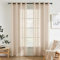 EMEMA 2 Pannelli Tende Trasparenti in Voile Con Occhielli Morbidi Finestre per Camera da Letto e per Salotto Eleganti Soggiorno 140x270cm Beige