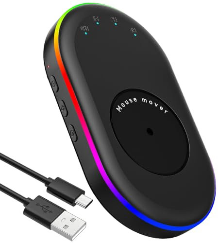Qxvnm Mouse Jiggler Undetectable Mouse Mover Device with Timer, ON/Off Switch, Driver-Free Shaker for Keeping The PC Active and Secure,black