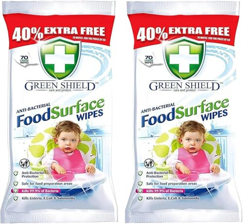 Anti-Bacterial Food Wipes, Disinfectant, Food Cleaning and Sanitizing Wipes 2 Packs of 140 Wipes