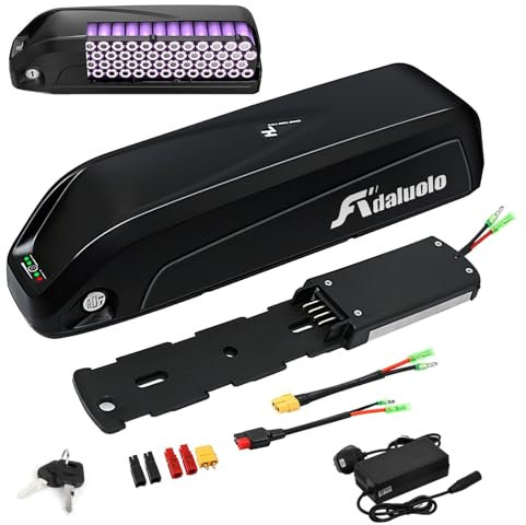 Adaluolo Ebike Hailong Akku 36V Ebike Batterie 10AH Elektrofahrräder Batterie Lithium-Ionen Akku mit Ladegerät, 4 Pin Grundplatte für E-Bike 200W–750W Ba-fang/Tong-Sheng und andere Motoren