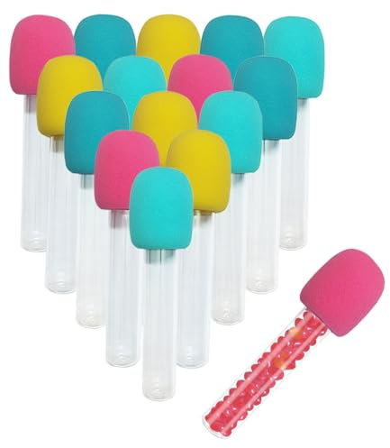WETEPUXI 16 Sets Microphone Candy Tubes Colorful Fake Prop,Microphone Candy Tube Karoke Theme Party for Disco Singer Stage Prop Party Favors